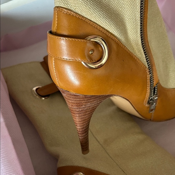 C Label Tan and Cream Heeled Boots - Picture 16 of 16